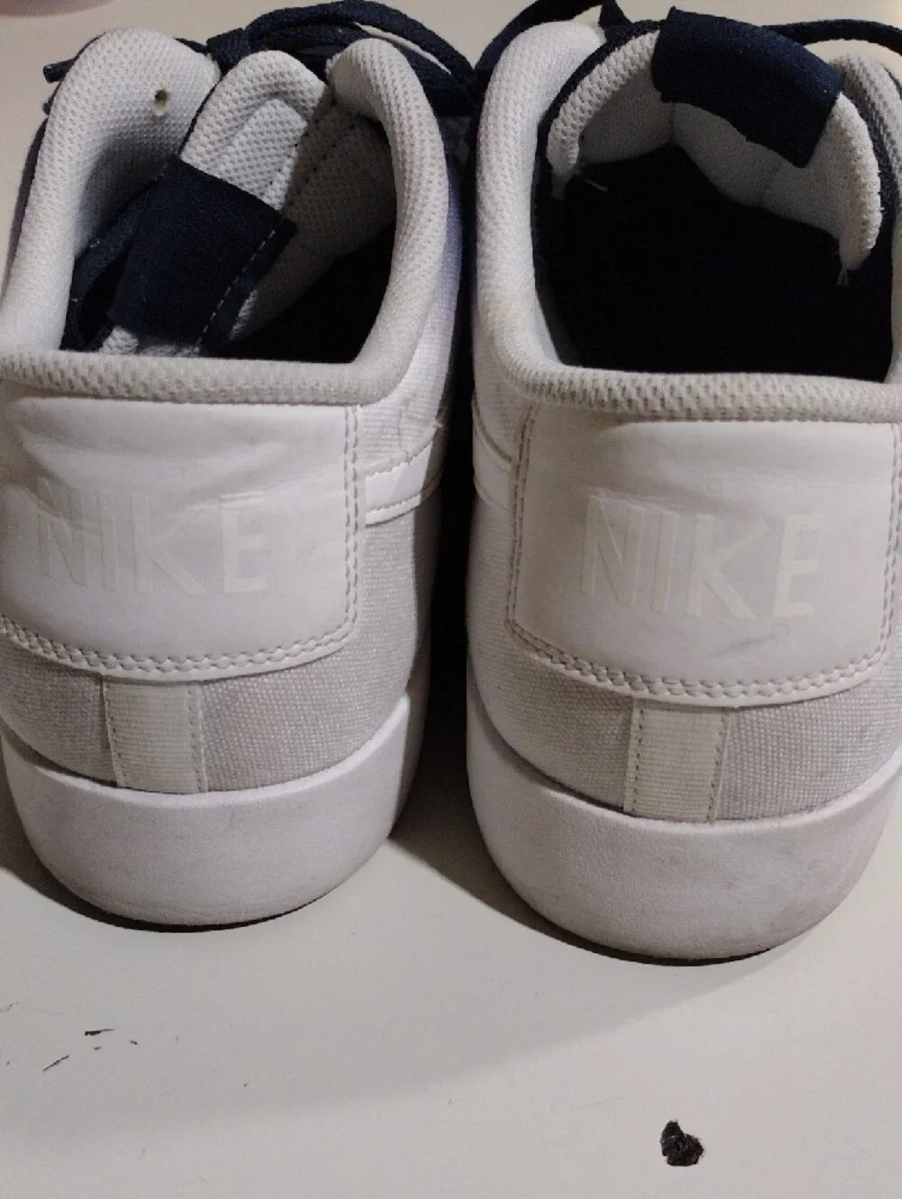 Men's Nike SB Zoom Navy and White Low-Top Canvas Sneakers
